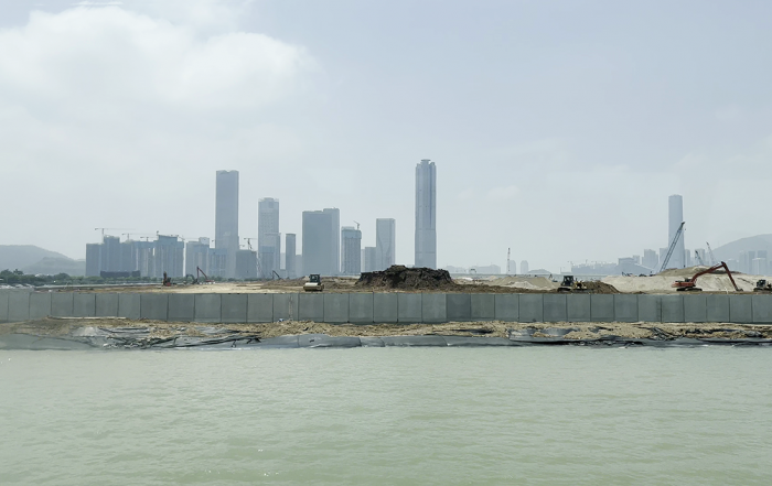 Land reclamation in Macao.