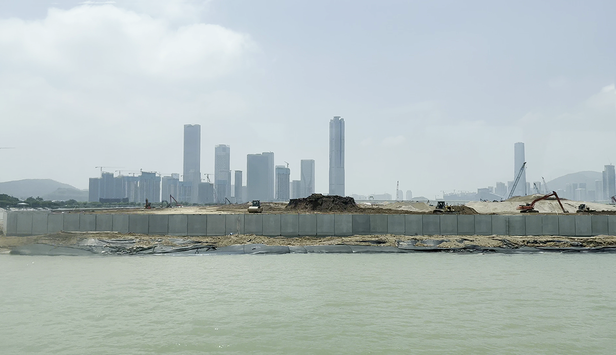 Land reclamation in Macao.